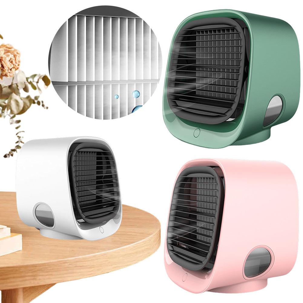 

3 в 1 портативный кондиционер 3 скорости настольный вентилятор тихий небольшой охлаждающий вентилятор с ночником для комнаты спальни офиса белый