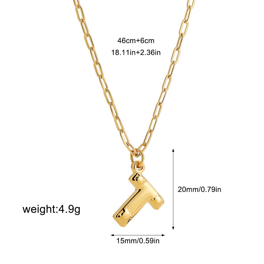 Stainless steel bubble English 26 letter necklace pendant personalized three-dimensional collarbone chain with jewelry