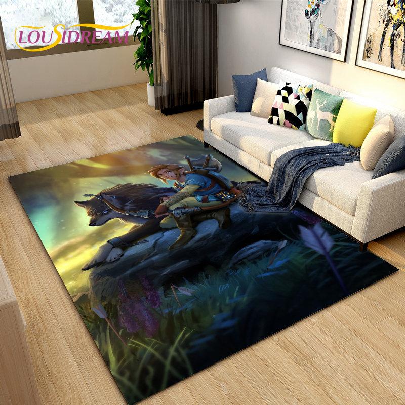 The Legend of Zelda Game Gamer Area Rug,Carpet Rug for Living Room Bedroom Sofa Doormat Decoration,Kid Play Non-slip Floor Mat