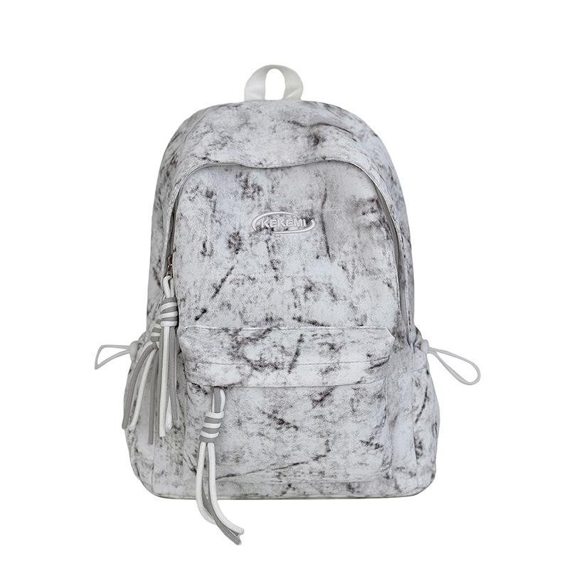Korean version of simple plaid contrasting color junior high school high school students large capacity student schoolbag casual backpack female . серый