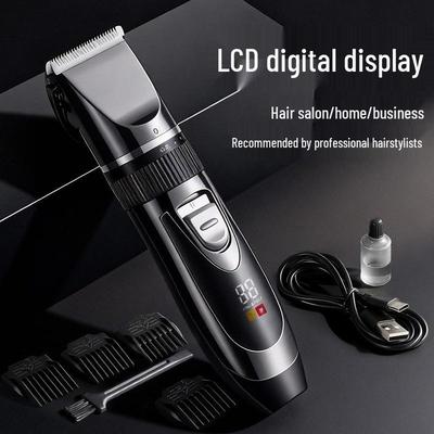 Rechargeable LCD Hair Clipper Set: Professional Electric Shaver & Bald Head Trimmer