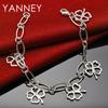 Exquisite 925 Sterling Silver Four-Leaf Clover Bracelet - Women's Gift Jewelry Party Fashion Accessory