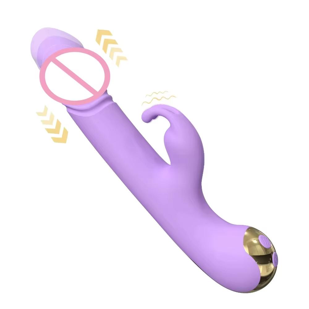 2 in 1 Thrusting Rabbit Vibrator Sex Toy for Women G-spot Clit Clitoris Stimulator Powerful Silicone Sexy Toys Female Adults Goods