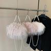 Plush Bag for Women with Large Capacity New Pearl Chain Crossbody Bag Niche Popular Autumn and Winter Plush Bag Bucket Bag