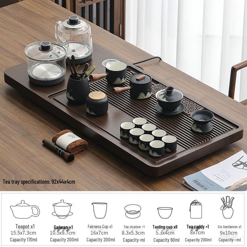Qianyu Smart Automatic Stone Tea Tray & Ceramic Tea Set