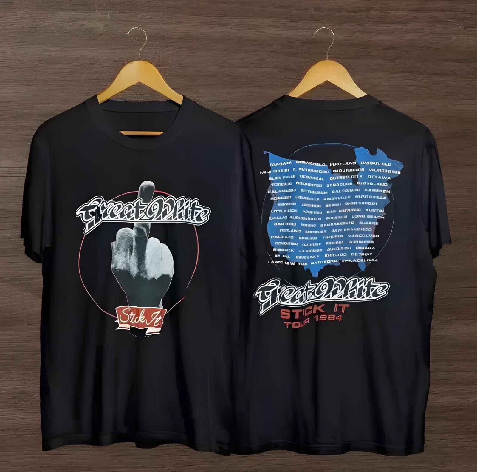 Винтажная классическая унисекс футболка Great White Stick It Tour 1984 года 3XL