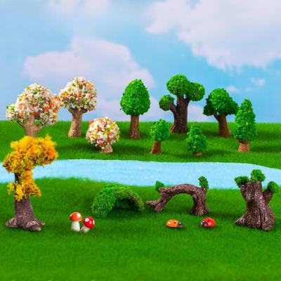 Micro-landscape Simulation of Green Trees Flowers Moss Horticultural Ecology Bottle-making, Scene Decorations Accessories, and Small Ornaments