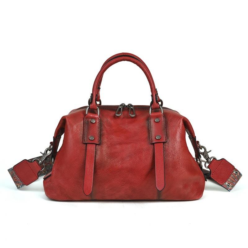 Johnature Retro Women's Bag Genuine Leather Large Capacity Handbag Soft Cowhide Versatile Shoulder Bag