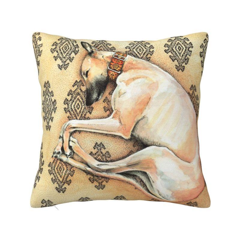 Custom Medieval Greyhound Cushion Cover Whippet Sighthound Dog Soft Luxury Pillows Decor Home