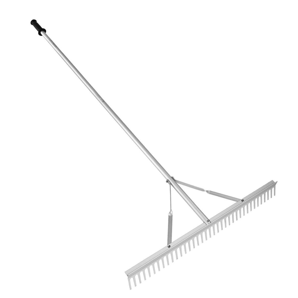 Záhradné hrable, Hliníkové záhradné hrable s hlavou 915 mm, Hrable na jazerné riasy s dlhou násadou 1915 mm, na kyprenie pôdy, starostlivosť o trávnik, odstraňovanie buriny z jazera, záhrady, jazierka