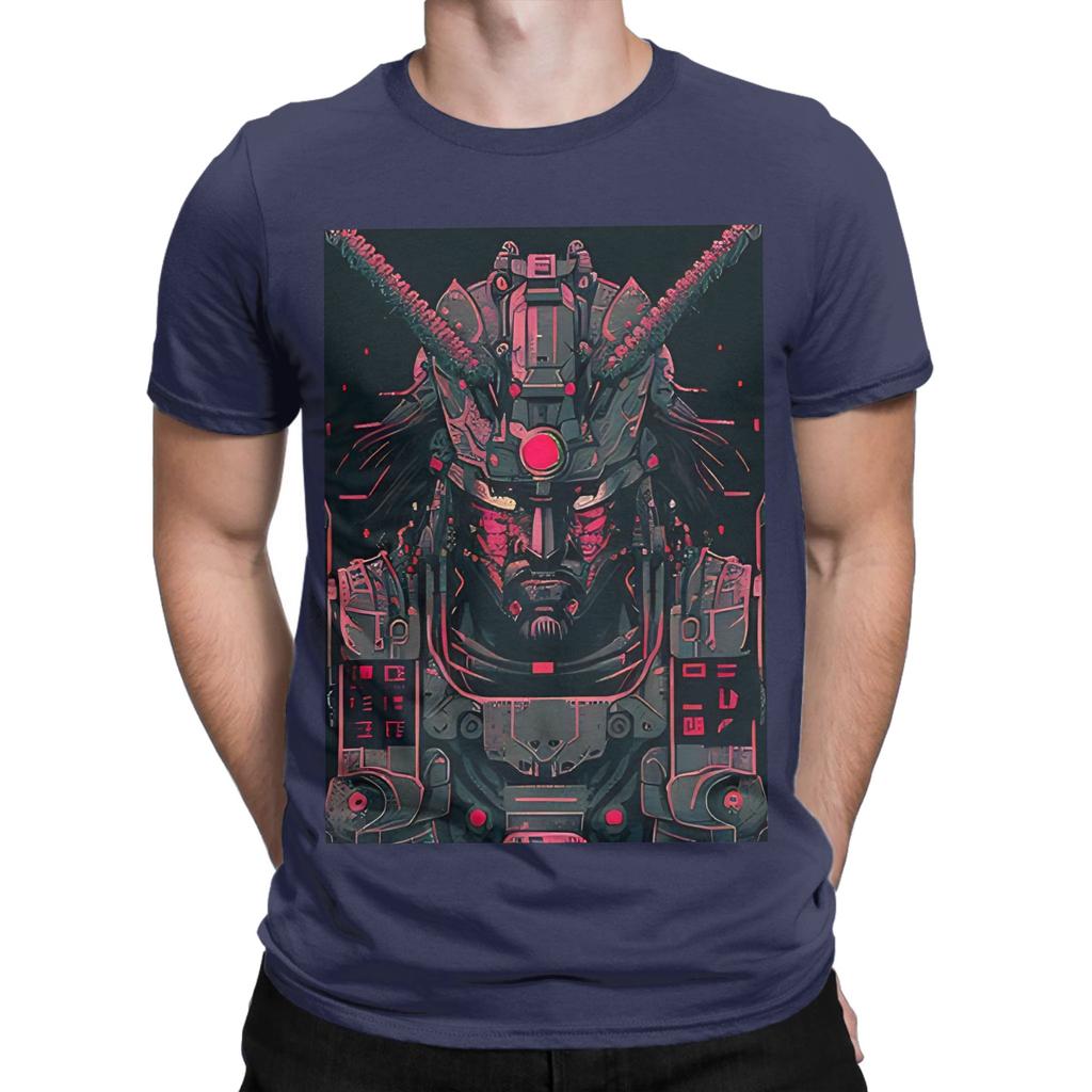 Cyber Samurai Punk Black Poster Novelty 100 Cotton TShirt Cyber Samurai Punk Tees Tops For Unisex