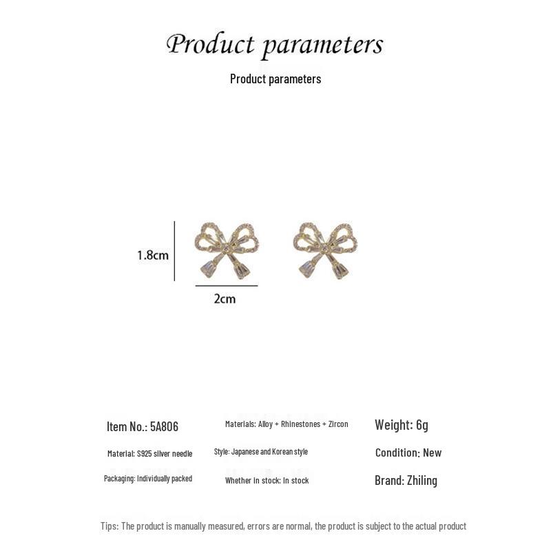 925 Sterling Silver Bow Ear Studs for Women - Trendy 2024 Ice Flower Earrings, Personalized Fashion Statement