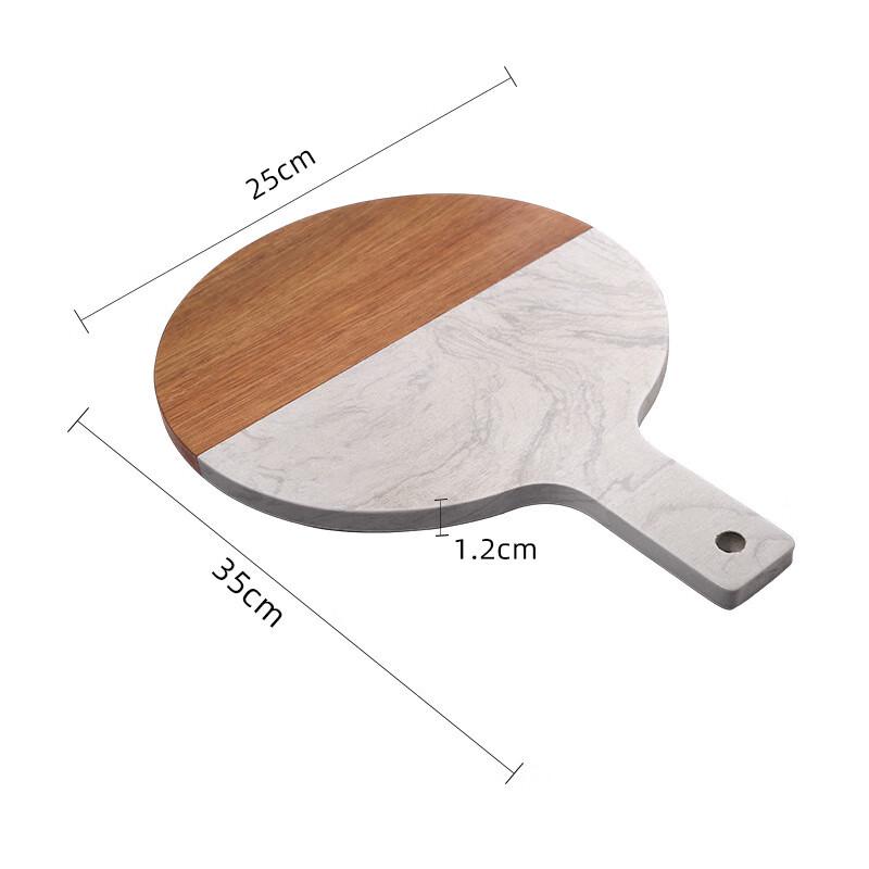 ZISIZ Round Paddle Marble & Wood Cutting Board