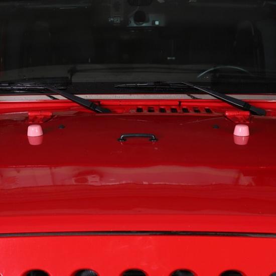 Car Engine Hood Rubber Head Cap Trim Cover For Jeep Wrangler JK 2007-2017 Pink
