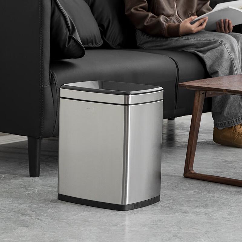 Huishan Double-Layer Open-Top Stainless Steel Commercial Trash Can