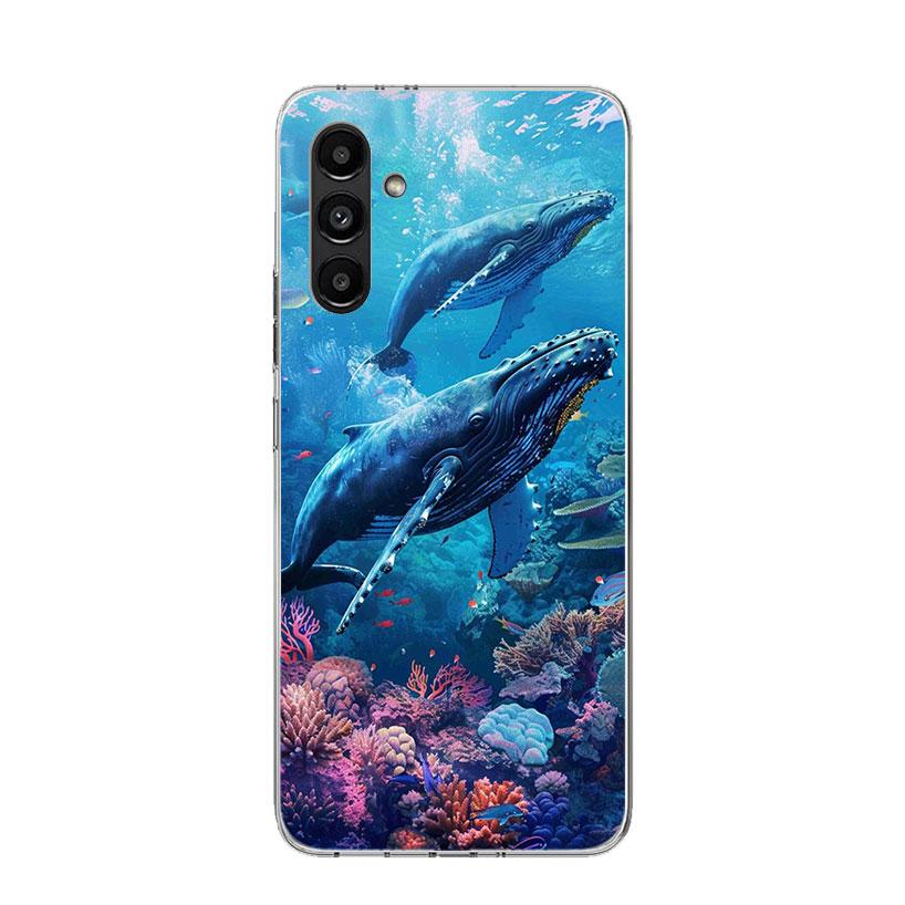 Humpback Whale Sea Giant Phone Case For Samsung Galaxy A17 A16 A14 A15 A13 A57 A56 A54 A55 A53 A37 A36 A34 A35 A33 A26 A24 A25 A