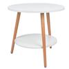 White 2 Layer Storage Coffee Table Side Table Living Room Balcony Furniture for Home