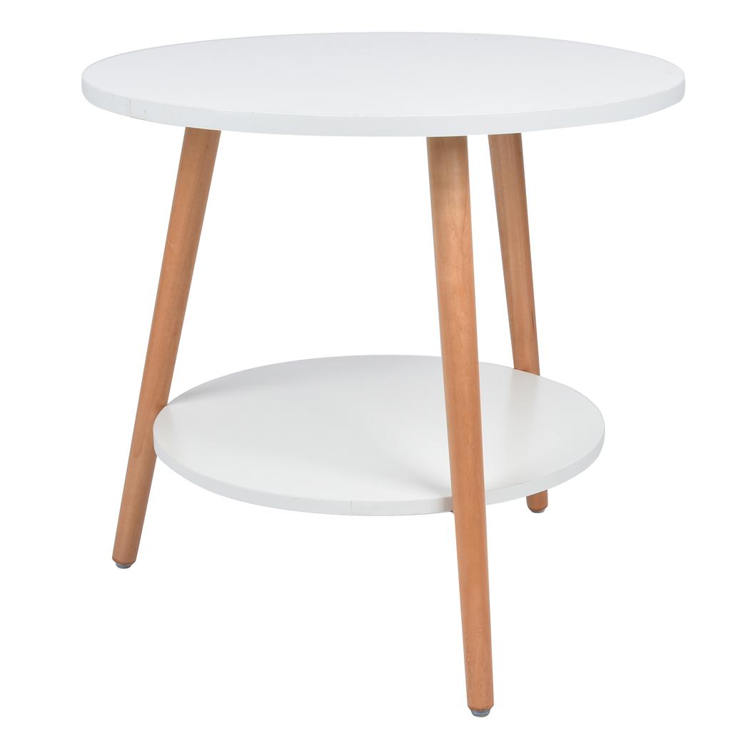 White 2 Layer Storage Coffee Table Side Table Living Room Balcony Furniture for Home