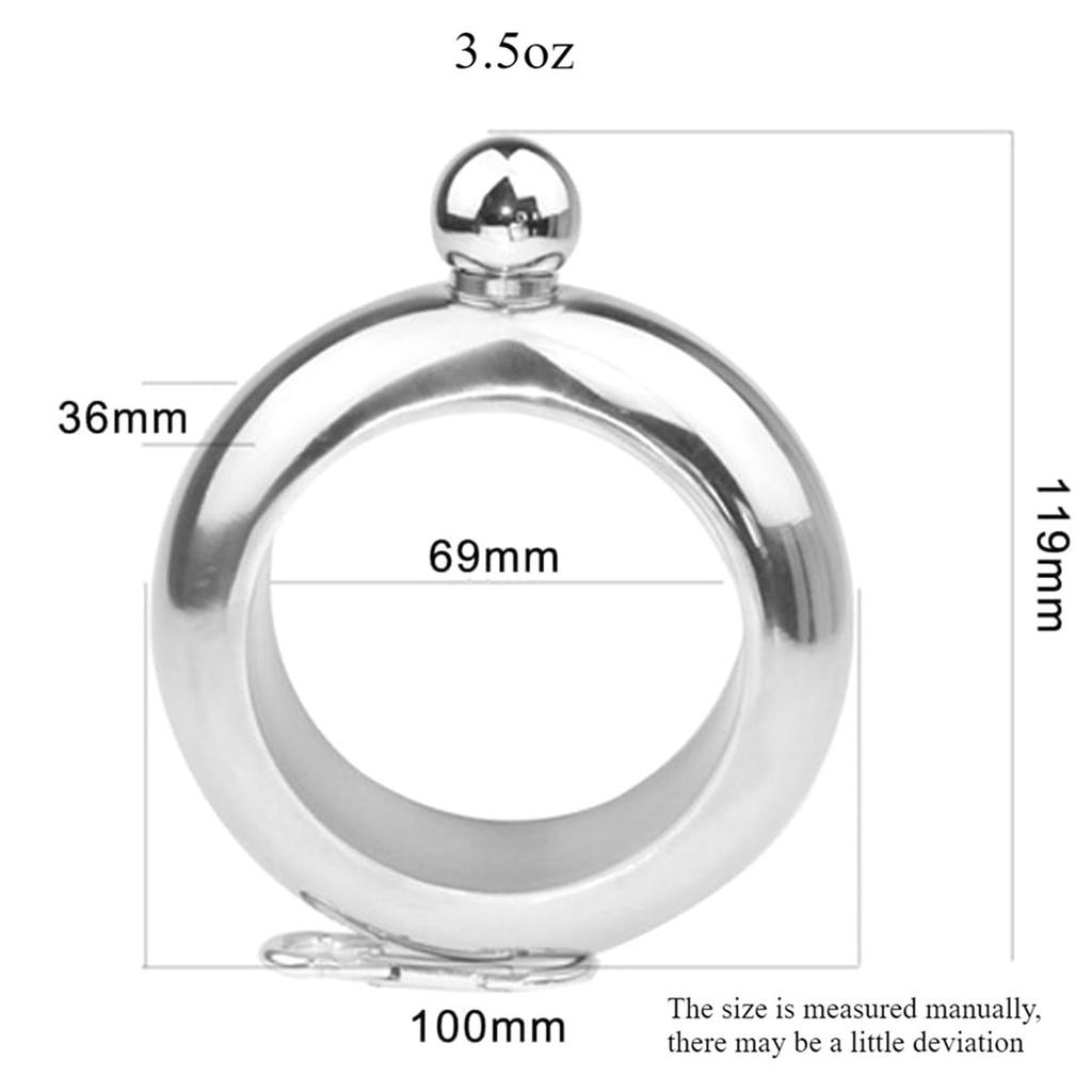 3.5oz Metal Bracelet Style Hip Flask Suitable for Whiskey Vodka for Storing Whiskey Wine Accessories RoundChic Hip Flask