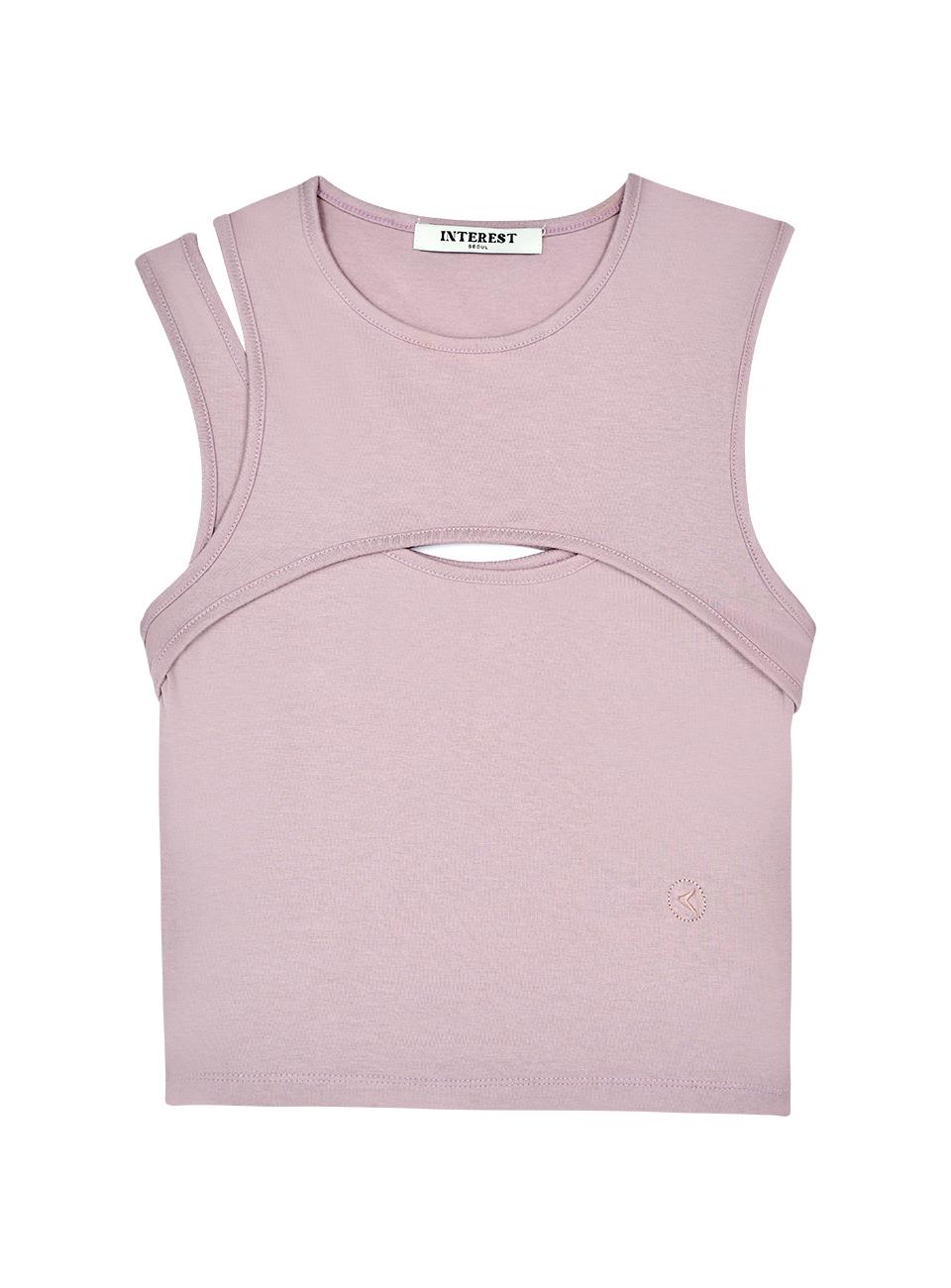 Interest Overlap Tank Top_Pink Free