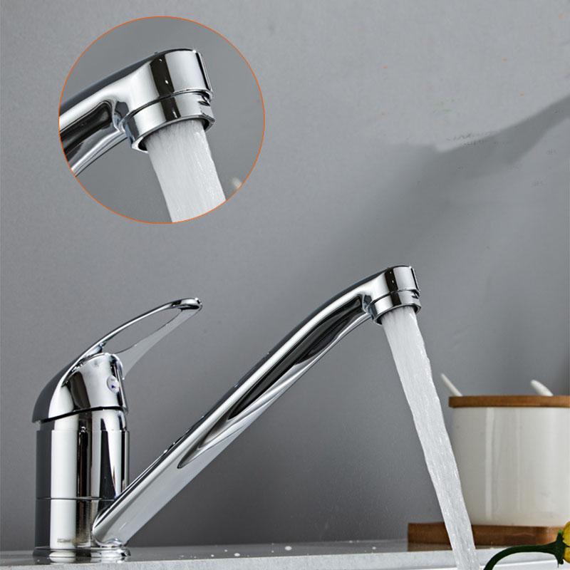 Bathroom Washbasin Kitchen Sink Faucet Zinc Alloy Short Body 360° Rotatable Cold Water Mixer Tap