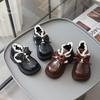 Girls' Mid-Top Leather Ankle Boots - 2026 Spring/Autumn Non-Slip Soft Sole Baby Walkers