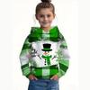 Children Sweatshirt Christmas Cute Snowman Print Pullover Long Sleeve Hoodies Fashion Holiday Party Streetwear Children Hoodie