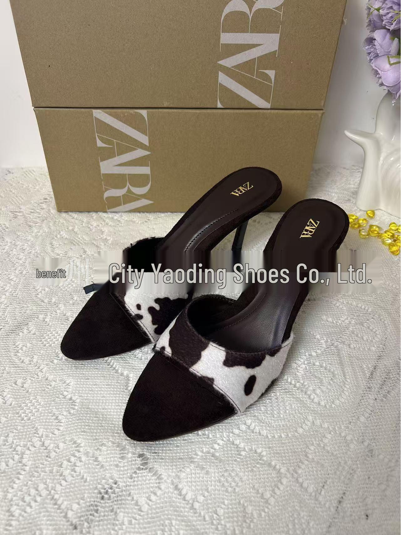 

ZA Испания 2025 Женские модные балетки в стиле колор-блок: Осенние универсальные босоножки с низким вырезом Size 37