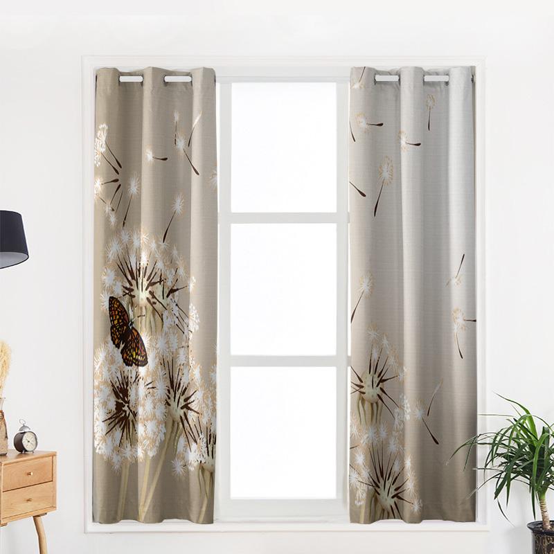 Dandelion Butterfly Flowers Plant Animal Decoration Home Curtains Household Goods Living Room Bedroom Curtain