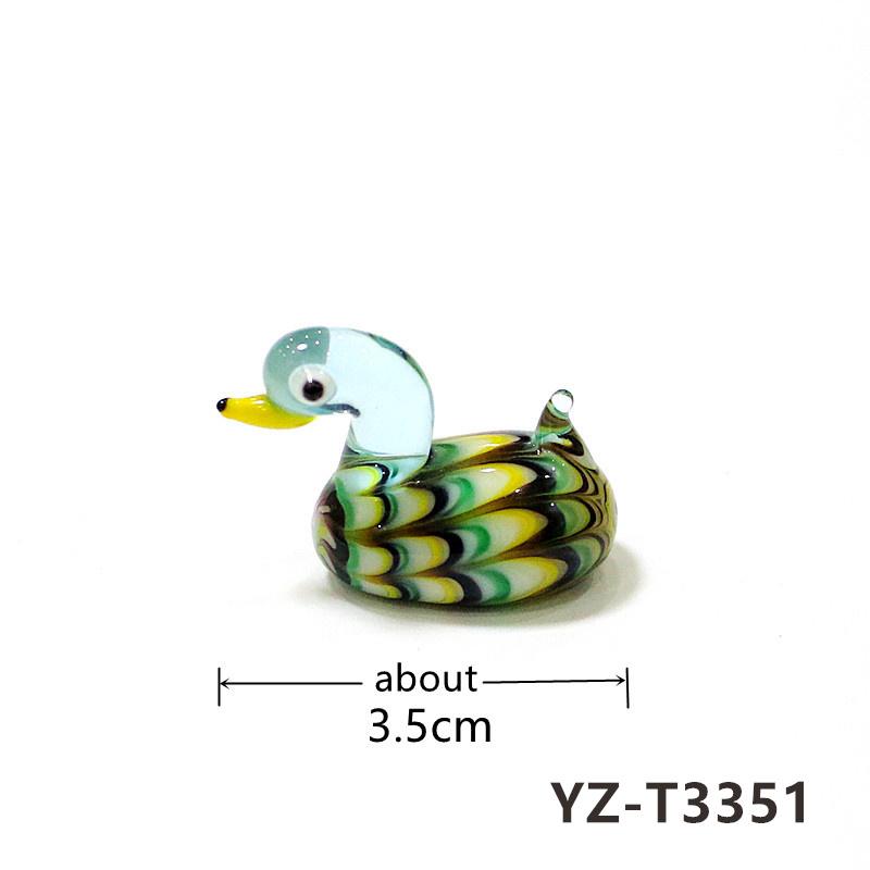 Colorful Cute Glass Duck Mini Figurine Craft Ornament Easter Animal Tiny Statues Home Table Micro Fairy Garden Decor Accessories