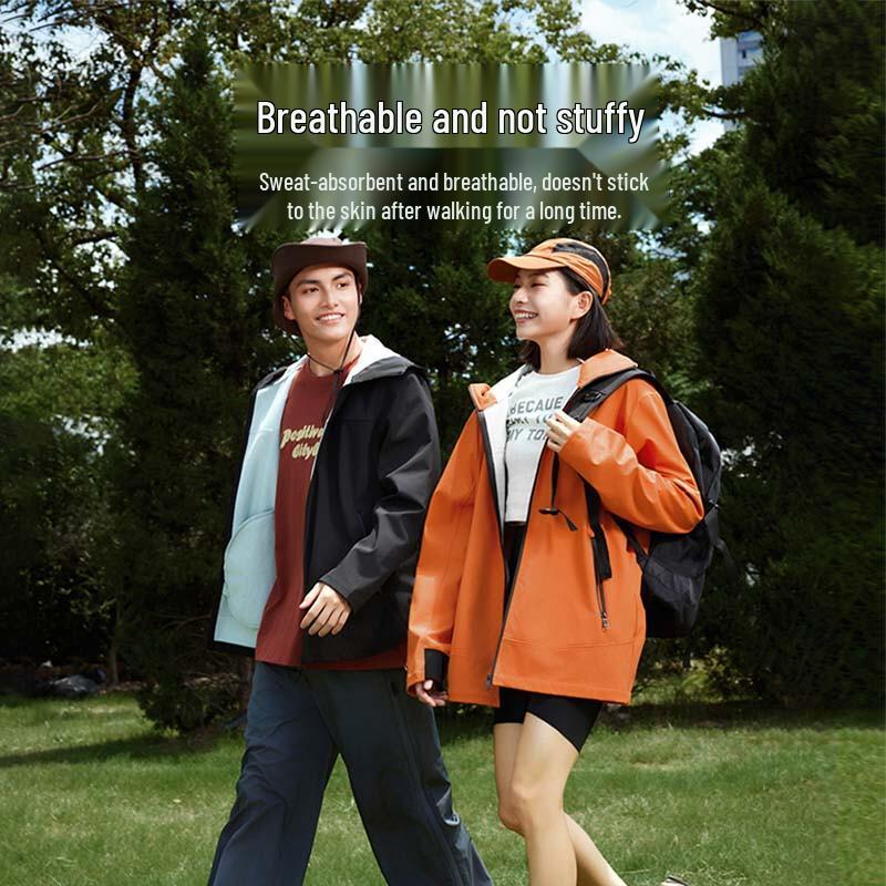 Jeanswest Unisex Water-Repellent Fleece Lined Hooded Soft Shell Jacket