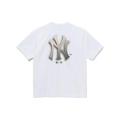 New Era MLB New York Yankees Logo Crew Neck Letter Summer American Short Sleeve T-Shirt Unisex Tops White 14179137