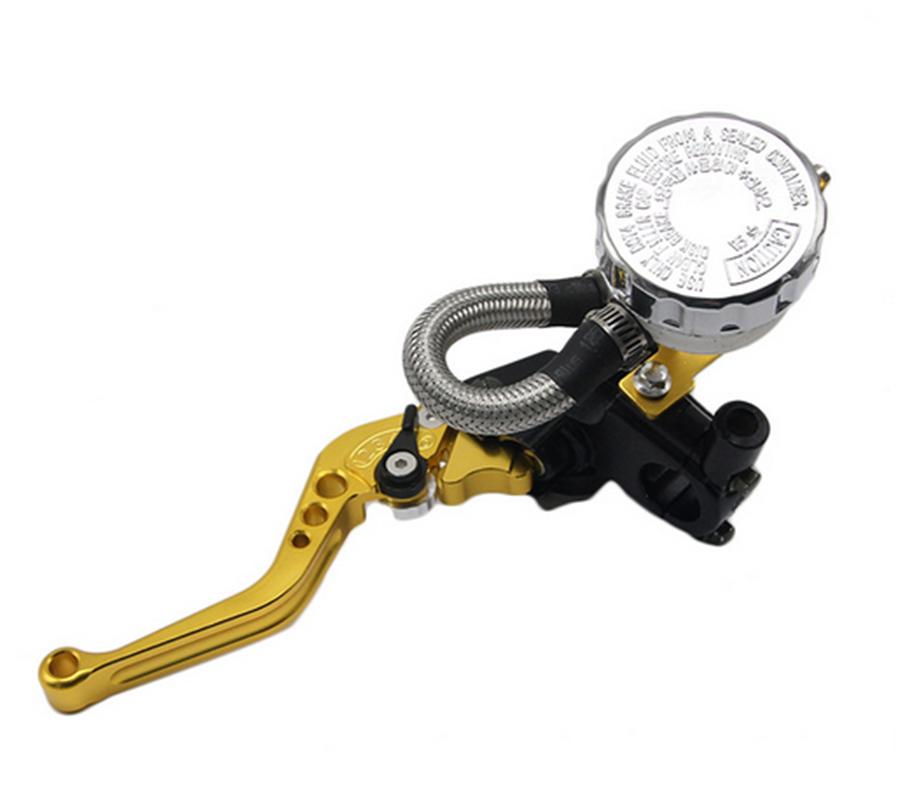 Motorcycle 7/8" 22mm Handlebar Clutch Brake Levers Master Cylinder Reservoir Set