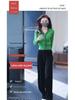 Women's Black Corduroy Wide-Leg Pants with Fleece Lining for Autumn/Winter 2025