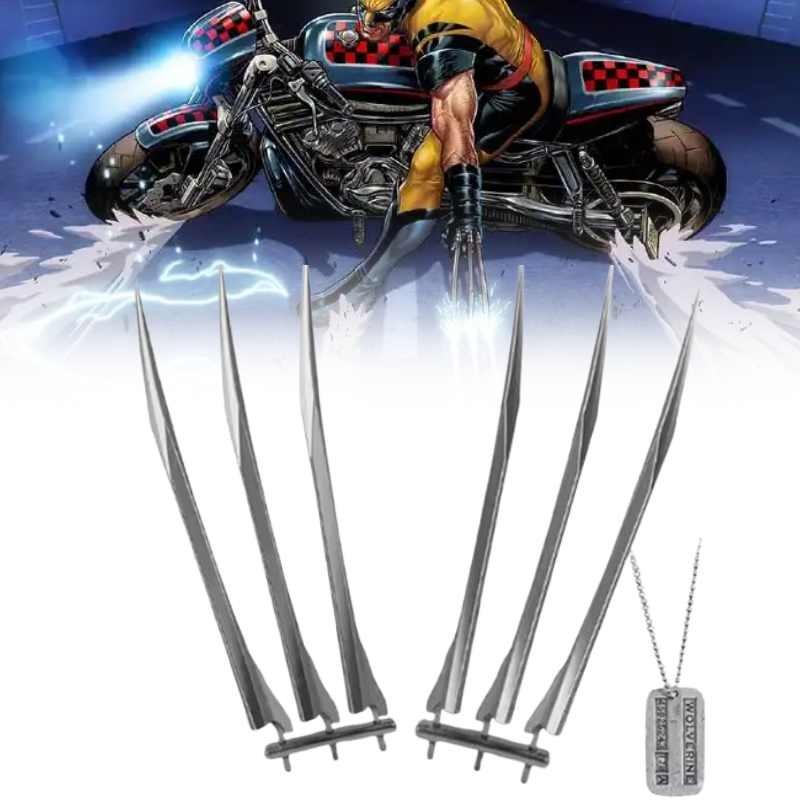 Wolverine Claw Wolf Toy With Logan Dog Tag Necklace Halloween Cosplay Props