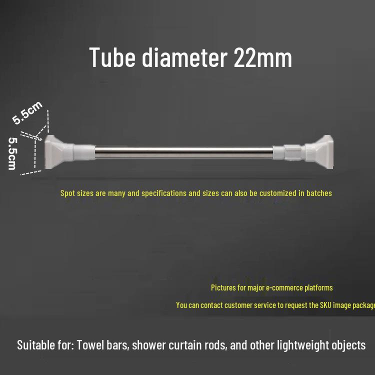 Telescopic Stainless Steel Rod for Clothes Drying, Balcony Support, Curtain, Shower, and Wardrobe Hanging