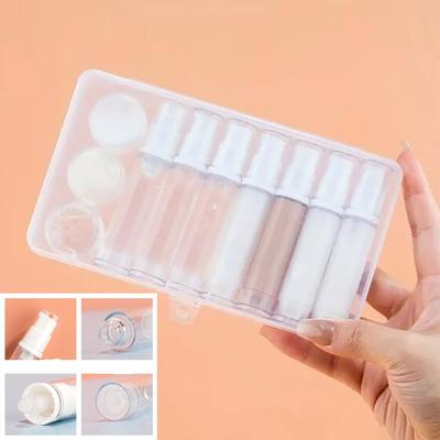 1 Set 5-10ML Clear Empty Refillable Airless Vacuum Pump Cream Lotion and Spray Portable Bottle Set Sample Packing for Toiletries