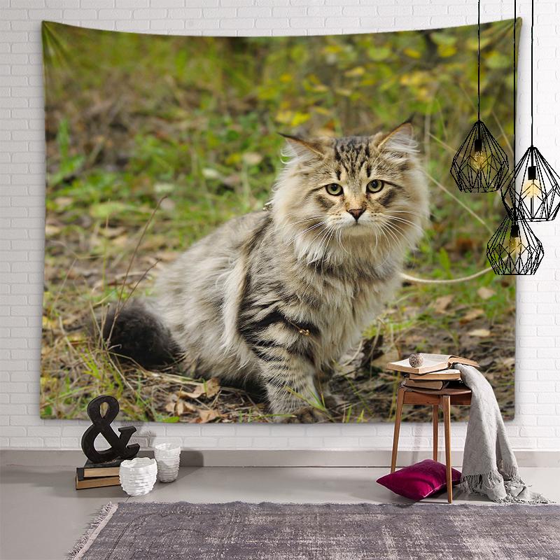 Cute Cat Tapestry Background Wall Art Decoration Wall Hanging Bedroom Dormitory Room Kawaii Home Decoration