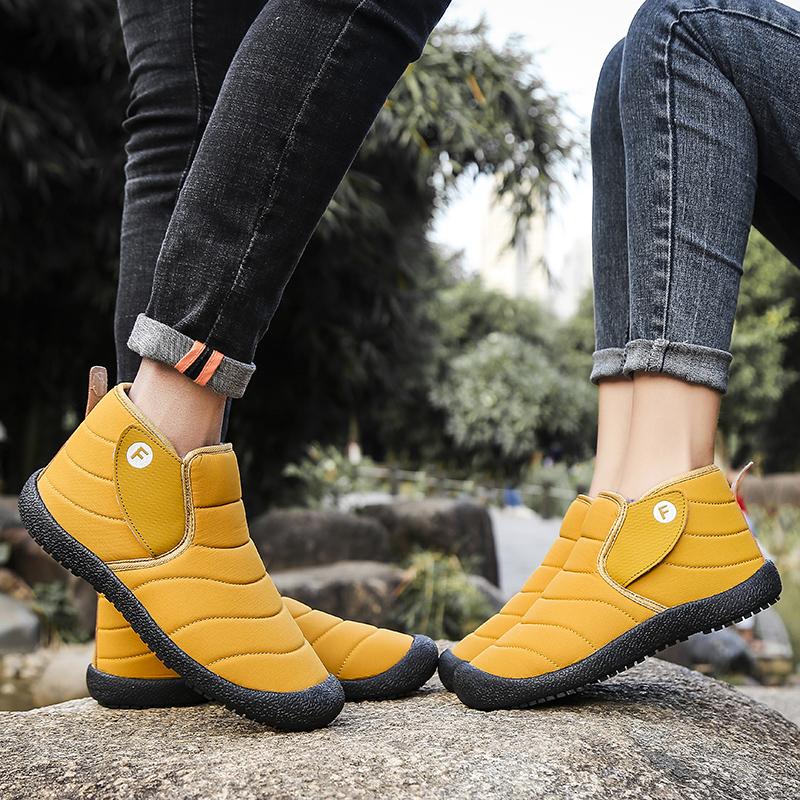 Herren Schneestiefel Damen Winter Warm Arbeits-Wüstenstiefel mit Fell Unisex Slipper Outdoor Wanderschuhe für Paar Große Größe Wasserdicht