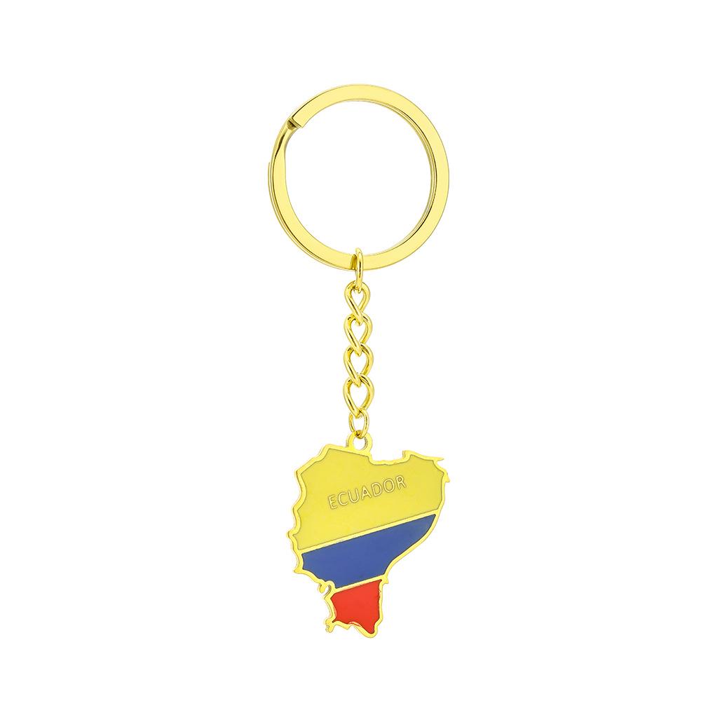 Unisex Retro Enamel Ethnic Style Stainless Steel Ecuador Pendant Keychain