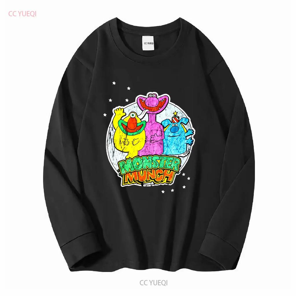 Monster Munch Black D T Shirt Mens Vintage Washed Unisex Soft Homme Fashion Breathable Top For Everyday Wear Stretched