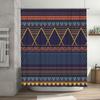 Modern Geometric Bath Curtain with Blue Tones Decorative Shower Curtain for Bathroom Decoration