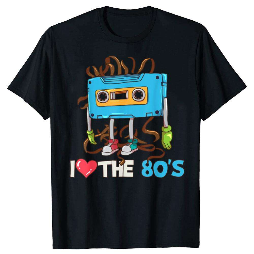 Funny 1980 80s Cassette Tape Graphic Tshirts Men Womens Fashion Casual Tshirt 100 Cotton Loose Oversized T Shirt