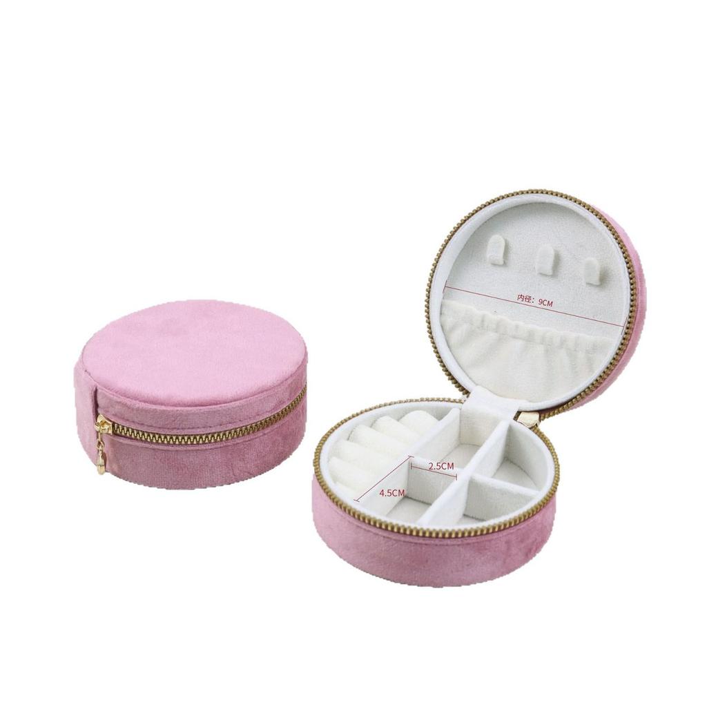 Velvet Travel Jewelry Box: Compact Storage for Rings & Necklaces