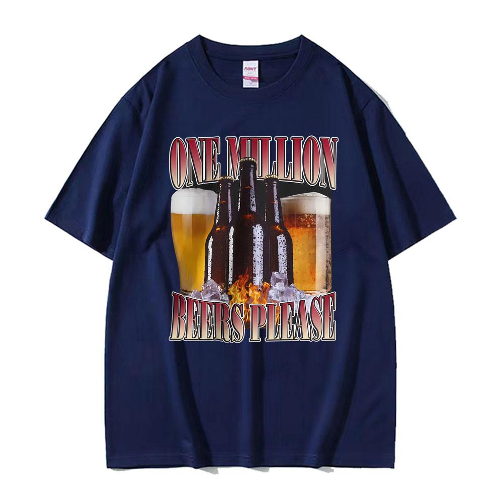 Bar Party Humor Funny Drinking Beer Please Graphic TShirt Unisexs High Street Pop Short Sleeve T Shirts Unisex 100 Cotton TShirt