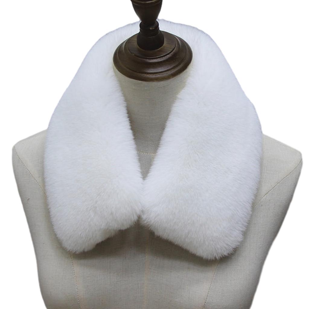 Imitation Rabbit Hair Scarf Women Furry Collar Shawl Solid Color Winter Detachable Fuzzy Fake Collar Wrap Vintage Scarf