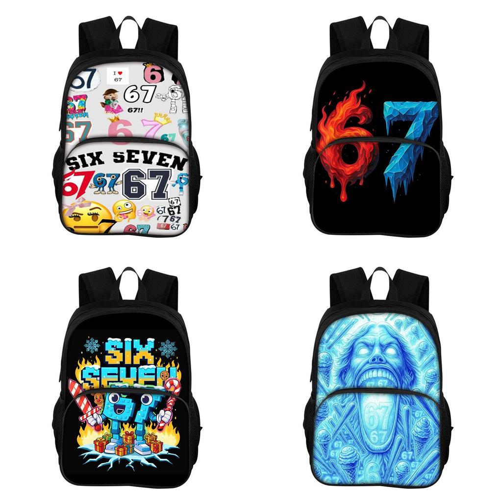67 Printed School Backpack With Breathable Pu Material For Middle School Students