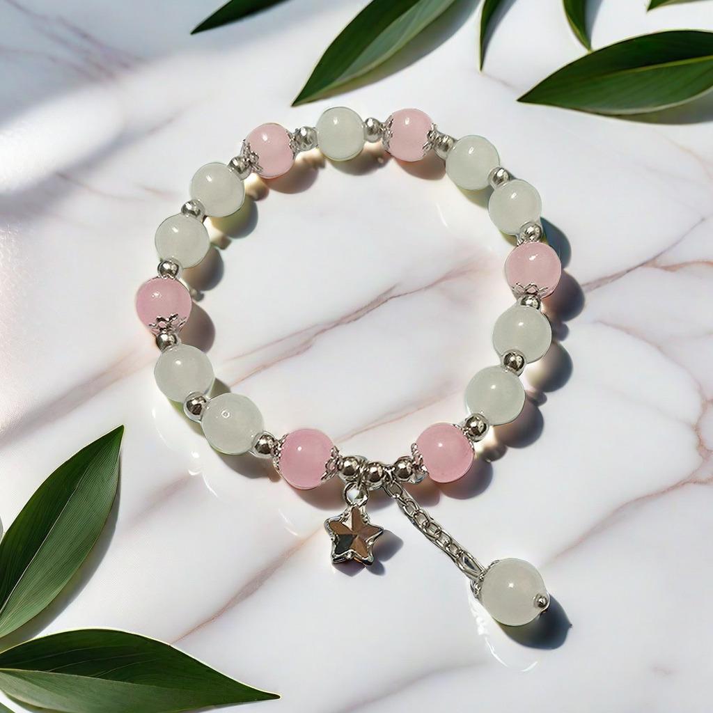 Cat's Eye Moonstone Butterfly Bracelet for Women – Trendy, Versatile Beaded Design, Perfect Student Gift