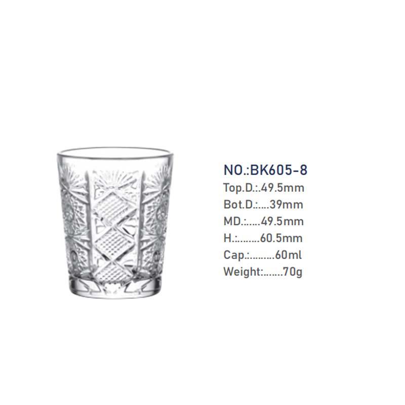 Engraved Flower Brandy & Whiskey Shot Glass - Thickened One-Shot Baijiu & Liqueur Cup