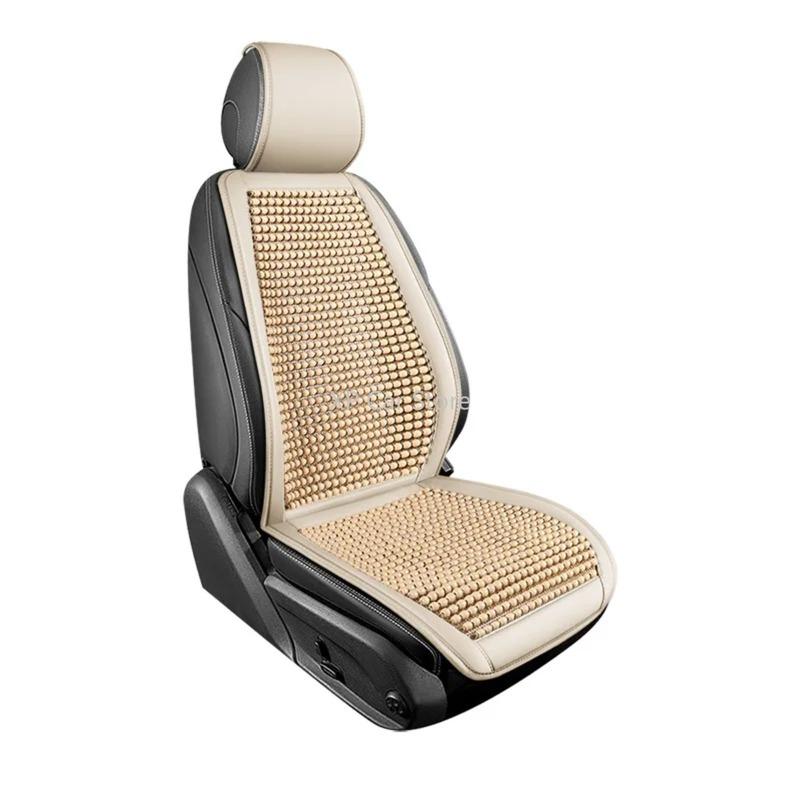 Summer Cool  Breathable Wooden Bead Square Seats Cover Four Seasons Universal Car Seat Cover Non-slip Free Tie Car Seat Cushion